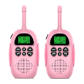 Pikkukuva 1 / 2: 2kpl Walkie Talkie Kids Ladattava 1000mAh Akku lähetin-vastaanotin Lasten Langaton Puhelin Puhuva Lasten Syntymäpäivälahjat Poika Tyttö pink