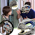 Miniatyrbillede 3 af 5: 3d Dinosaur Mask Rollespil Hovedbeklædning Jurassic World Raptor Gaver