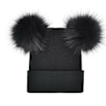 Pikkukuva 5 / 5: Talven lämpimät neulotut lippalakit Pehmeä tekoturkis Double Pom Beanie Hat Pehmovuori Red