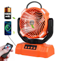 Pikkukuva 1 / 5: Pöytätuuletin - 10000Mah 3-in-1 retkituuletin, LED-valoilla ja kaukosäätimellä (oranssi)