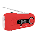 Miniatyrbilde 1 av 5: AM/FM Nødradio med Solcellepanel og Håndsveiv, SOS-alarm, 4 Lysmoduser Lommelykt (rød)