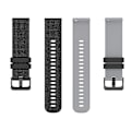 Miniatyrbilde 2 av 5: For Garmin Venu2 Plus/Vivoactive 3/Vivomove Sport Silikonklokkebånd Erstatningsklokkestropp 20mm Black Grey D Other Smartwatch Model