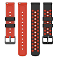 Pikkukuva 5 / 5: Samsungin, Huawein, Huamin, Garminin, Polarin kellohihna 22 mm:n kellohihna useilla pyöreillä rei'illä Black Red D Garmin Forerunner 255