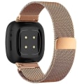 Miniatyrbild 2 av 5: För Fitbit Versa 4 / Versa 3 20mm Milanese Magnetic Metal Split Split Watch Band EUW Rose Gold