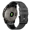 Miniatyrbilde 1 av 5: Dot Texture Silikonbånd for Garmin Tactix 7 Pro / Fenix 7x / 6x Pro / 5x Plus, 26mm Dual-color klokkestropp Charcoal Grey Black
