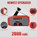 Miniatyrbild 2 av 5: FM/AM/WB/NOAA Solcellsdriven Vevradio med SOS-funktion (grön)