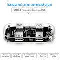 Miniatyrbild 4 av 4: Usb Hub Multiport Adapter, 4 Portar Helt Transparent Usb 3.0 Hub