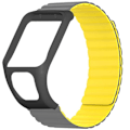 Pikkukuva 2 / 2: Silikoninen magneettinen ranneke TomTom Runner 2 / 3 / Spark / Adventurer -kellolle, kotelolla Grey Yellow