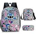 Miniatyrbilde 2 av 2: Lilo og Stitch Ryggsekk Gutter Jenter Tredelt Skolesekk Pattern 9