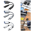 Miniatyrbild 2 av 5: 2 i 1 OTG Type-C-adapterkabel till USB med PD10W laddningstelefoner OTG-omvandlare Silver