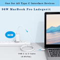 Miniatyrbilde 2 av 5: Lader for MacBook Air 2020/2019/ 2018 iPad Pro MacBook 96W USB C