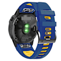 Pikkukuva 1 / 4: 26 mm silikonikellon watch Garmin Fenix ​​7x Solar -laitteelle Midnight Blue Yellow
