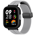 Miniatyrbillede 1 af 3: Sort magnetisk spænde silikone urrem til Xiaomi Redmi Watch 3 urrem med urkasse Grey