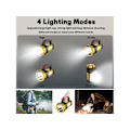 Miniatyrbillede 4 af 6: Genopladelig LED Lommelygte, 4 Tilstande, Bærbar (Sort)