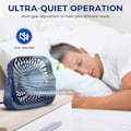 Miniatyrbillede 4 af 5: Bordventilator - 3 Hastigheder Bord Desktop Køleventilator 360° Rotationsjustering (Blå)