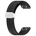 Miniatyrbillede 4 af 5: Silikone 26mm folde spænde urrem til Garmin Fenix 7x/7x Solar/tactix 7 Pro Black