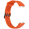 Miniatyrbillede 4 af 5: Åndbar silikone smart watch rem til Huawei Band 8 - behagelig at have på Orange