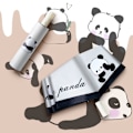Miniatyrbillede 1 af 3: 1 stk. Sort og hvid kat mønster folde paraply, regntæt solskærm UV rejse paraply Chubby Panda