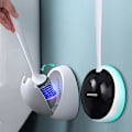Miniatyrbillede 1 af 5: Toiletbørste Silikone Til toilettilbehør Drænbar toiletbørste Vægmonterede rengøringsværktøjer Tilbehørssæt til hjemmet badeværelse Grey