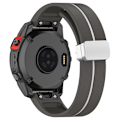 Pikkukuva 1 / 5: Hopea solki silikoniranneke 26mm ranneke Garmin Tactix 7 Pro / Fenix 7x/6x/6x Pro/5x Plus Grey White