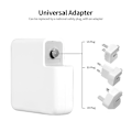 Miniatyrbillede 5 af 5: 87w Type-c Laptop-strømadapter Højeffektiv AC-adapter Usb-c-strømadapter med Type-c-kabel Eu-stik Hvidt Eu-stik