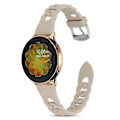 Miniatyrbillede 2 af 3: Til Garmin Venu 2 Plus/Samsung Galaxy Watch4 Watch Band 20mm Circle Design Udskiftningsrem Khaki, Khaki J Samsung Galaxy Watch A