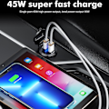 Miniatyrbilde 3 av 5: Metall 90w Dual Type C Usb C Pd Rask Billader Med Spenning/Strøm Display Blue 4