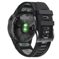 Miniatyrbillede 1 af 4: 26 mm silikone urrem til Garmin Descent Mk2 Black Grey