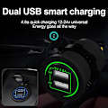 Miniatyrbillede 3 af 5: 4.8a Motorcykel Strømadapter Dobbelt Usb Oplader Vandtæt Til Bil Marine Båd