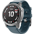 Miniatyrbillede 2 af 4: Kompatibel med Fenix 6X/7X Band 26mm Easy-fit blød silikone urrem udskiftning til Fenix 5X/Fenix 5X Plus/Fenix 3 Smartwatches (sort) Slate