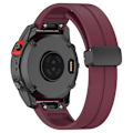 Miniatyrbillede 5 af 5: Sort spænde 20mm silikone urrem til Garmin Fenix 7s/7s Pro/instinct 2s/fenix 6s urrem Wine Red