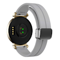 Miniatyrbillede 1 af 5: Silikone Rem til Garmin Lily 2 Ur med Magnetisk Spænde Light Grey Black Buckle
