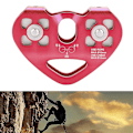 Pikkukuva 2 / 5: Hihnapyörä Tandem Speed ​​Dual Trolley Rescue Kiipeily Kaksoishihnapyörä pallon kanssa Red