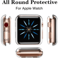 Pikkukuva 2 / 4: 3 kpl yhteensopivaa Apple Watch -kuoren kanssa 38 mm, pehmeä HD-tarkkuuden näytönsuoja iWatch-sarjalle 3/2/1 38 mm (3 läpinäkyvää) Bright Clear/Clear/Clear   44 mm