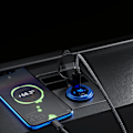 Pikkukuva 4 / 5: Metal 90w Dual Type C Usb C Pd Fast Car Charger With Voltage/power Display Blue 4
