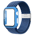 Pikkukuva 1 / 5: Punottu solosilmukka Apple Watch rannekkeelle 44mm 40mm 45mm 41mm 42mm 38mm case+ hihna Nylon joustava rannekoru Iwatch Serie 3 5 6 Se 7 8 40mm series 654 se Atlantic Blue