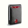 Rfid-blockerande Bifold Plånbok, Slim Kortklämma (Kolfibertextur Grå)