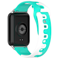 Miniatyrbillede 1 af 5: Silikoneurrem til Xiaomi Smart Band 8 Pro, Dobbelt Farve Udskiftningsurrem Cyan White
