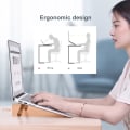 Miniatyrbild 3 av 5: Bärbar datorställ för MacBook Air Pro Support Surfplatta Bärbar bärbar bärbar datorställning Mini Riser Vikbar bärbar bärbar datorhållare kylfäste silver