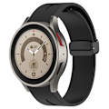 Miniatyrbillede 3 af 5: 20mm Magnetisk Silikonerem til Samsung Galaxy Watch 6/6 Classic/5/4/huawei Watch Gt 3 42mm, Urrem Sort Spænde Black