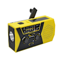 Pikkukuva 1 / 5: AM/FM/NOAA Aurinkokenno-käsikampi-radio, SOS-hälytyksellä, 2000mAh (keltainen)