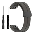 Miniatyrbillede 1 af 5: Silikone urrem 26mm folde sort spænde urrem til Garmin Fenix 7x/7x Solar/tactix 7 Pro Grey