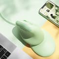 Ergonomisk vertikal mus, USB-gränssnitt 4 justerbara DPI med avtagbart handledsstöd (grön)