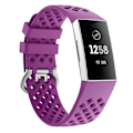 Pikkukuva 4 / 4: For Fitbit Charge 3 / 4 ontto neliömäinen silikoniranneke Purple