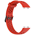 Miniatyrbillede 4 af 5: Åndbar silikone smart watch rem til Huawei Band 8 - behagelig at have på Red