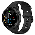 Miniatyrbillede 3 af 4: Til Garmin Forerunner 945/ 935 Udskiftning Rem Stål Spænde Tekstureret Silikone Urrem Black