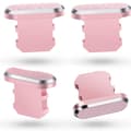 4 stycken antidammpluggar som är kompatibla med Iphone, skyddar cover Pink