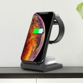 Miniatyrbilde 2 av 4: 3 i 1 ladestasjon for Apple iPhone / iWatch / AirPods - Ladedokk 18W trådløs pad svart