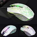 Miniatyrbillede 3 af 5: Sjq Gaming Mus Usb Wired 2400 Dpi Ergonomisk Gamer Mus Led Baggrundsbelyst White