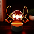 Miniatyrbillede 1 af 5: 3D Illusion Natlampe, 16 Farve Skiftende Dekorativ Sengelampe, Cool og Unik Julegave til Drenge, Piger Crack: Touch 8 16 color remote control